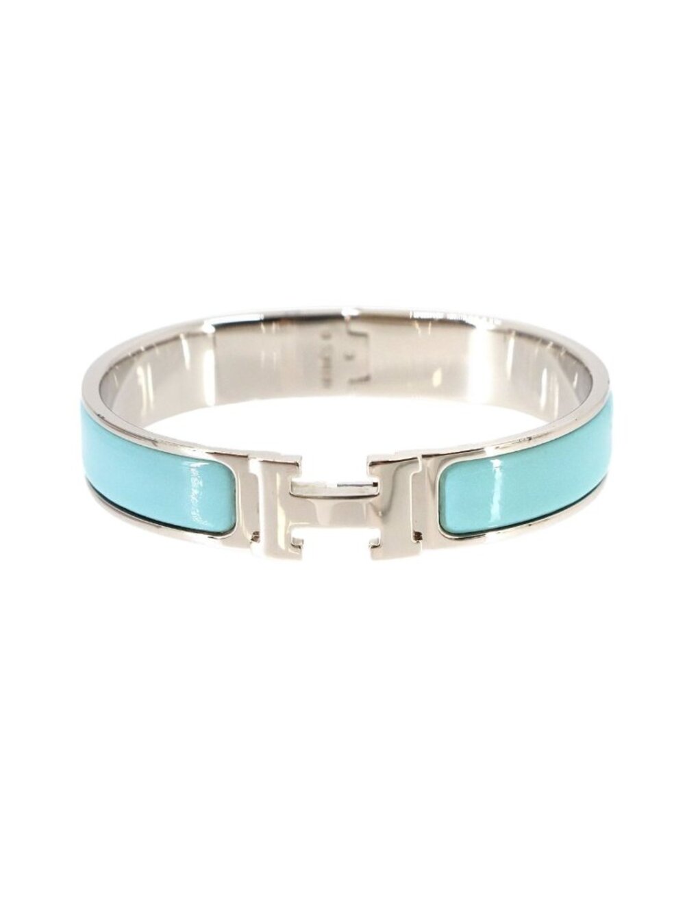 Hermes Clic PM Bangle Blue Silver Bracelet